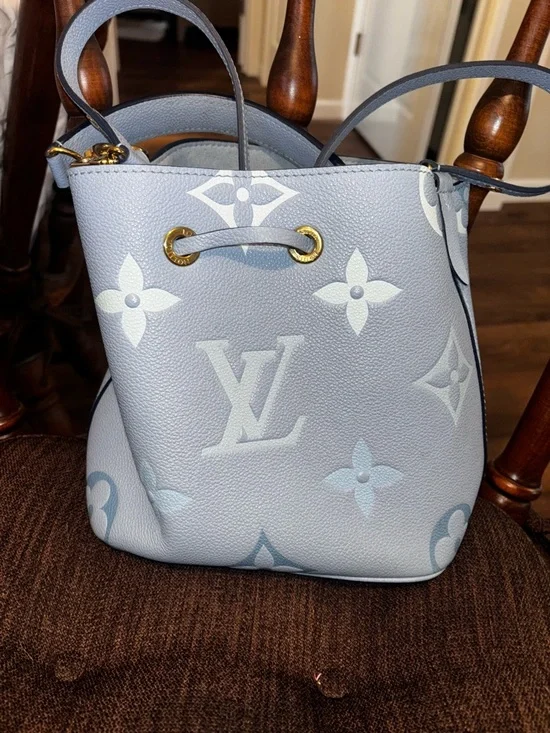 Louis Vuitton Light Blue Monogram Nano Bucket Crossbody - Picture 3 of 13